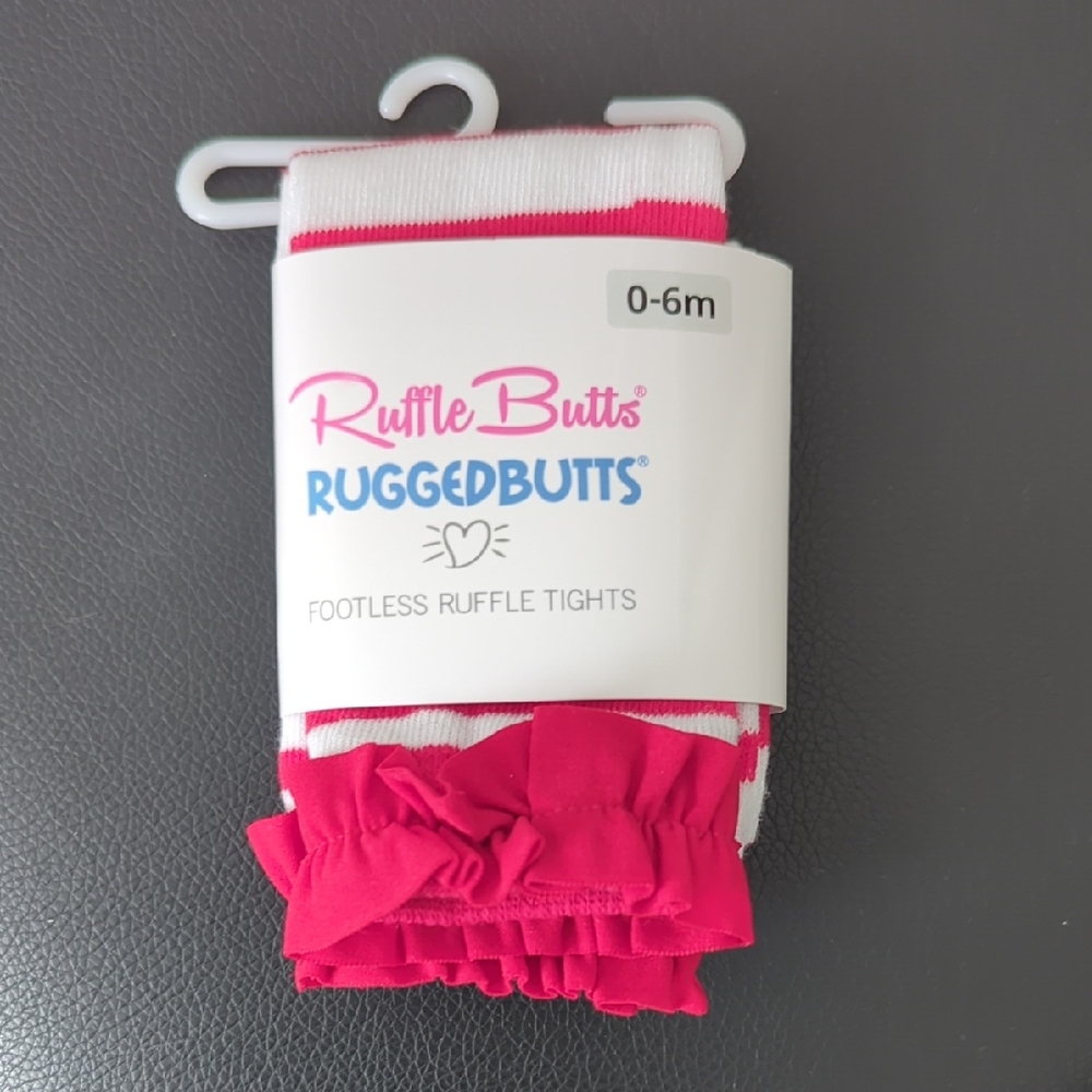 Ruffle Butts Red/White Striped Footless Tights